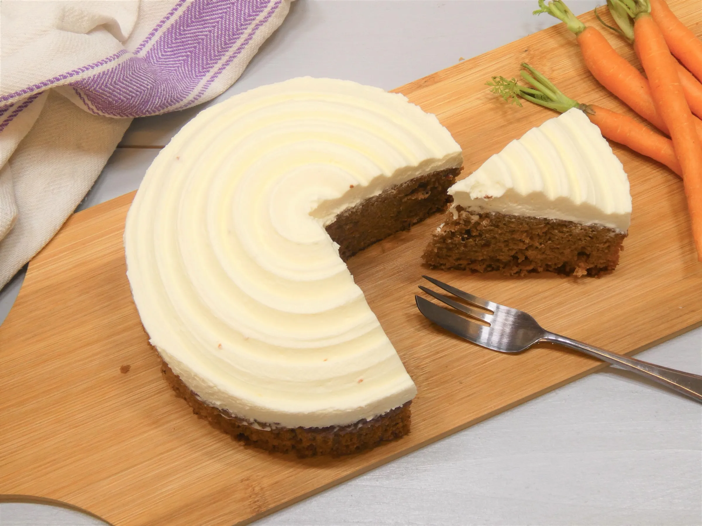 A hand-finished carrot cake